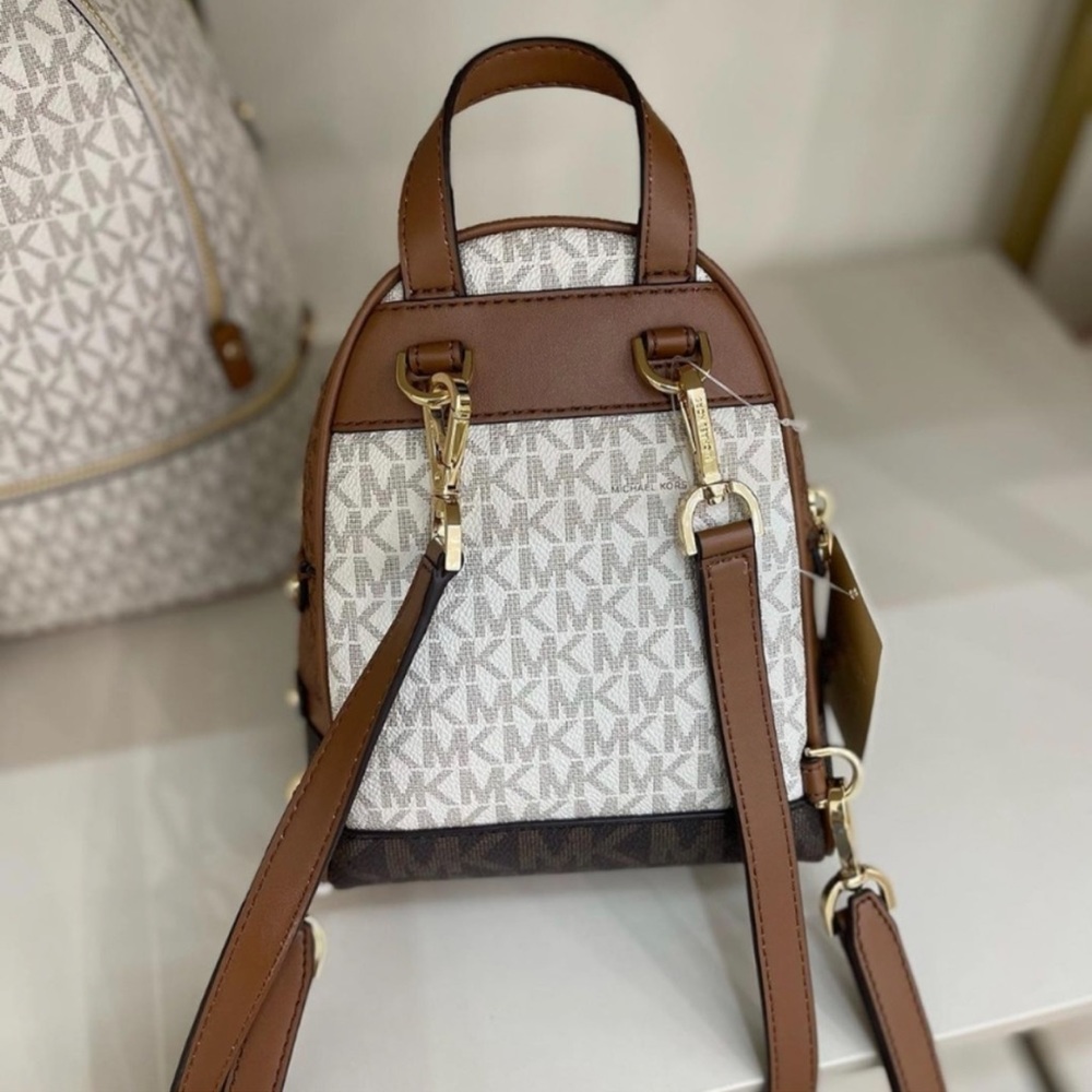 Michael Kors Rhea Mini Color-Block Logo Backpack Luggage Multi - Picture 7 of 9